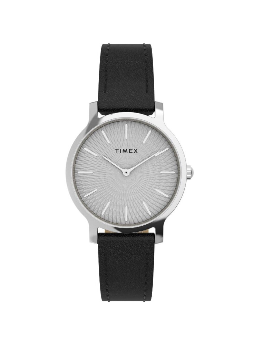 Timex Women's Transcend 34mm Watch - Black Strap Silver-Tone Dial Silver Case